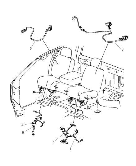 New 2010-2012 Fits Chrysler 1500 Wiring-Power Seat - Part # 68064261AA