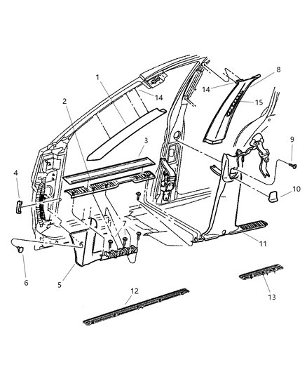 New 2001 Fits Chrysler Grand Cherokee Sill-Interior - Part # 5FX10LAZAC