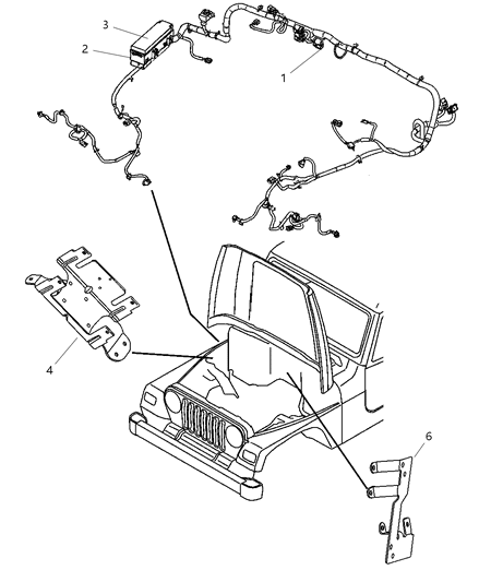New 2006 Fits Chrysler Wrangler Wiring-Headlamp To Dash - Part # 56055316AB