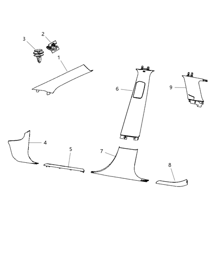 New 2011-2012 Fits Chrysler Grand Cherokee Panel-Cowl Side Trim - Part # 1GM00DX9AD