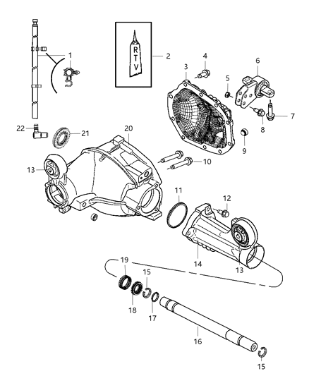 New 2005-2010 Fits Chrysler Grand Cherokee Housing-Axle - Part # 52114326AA