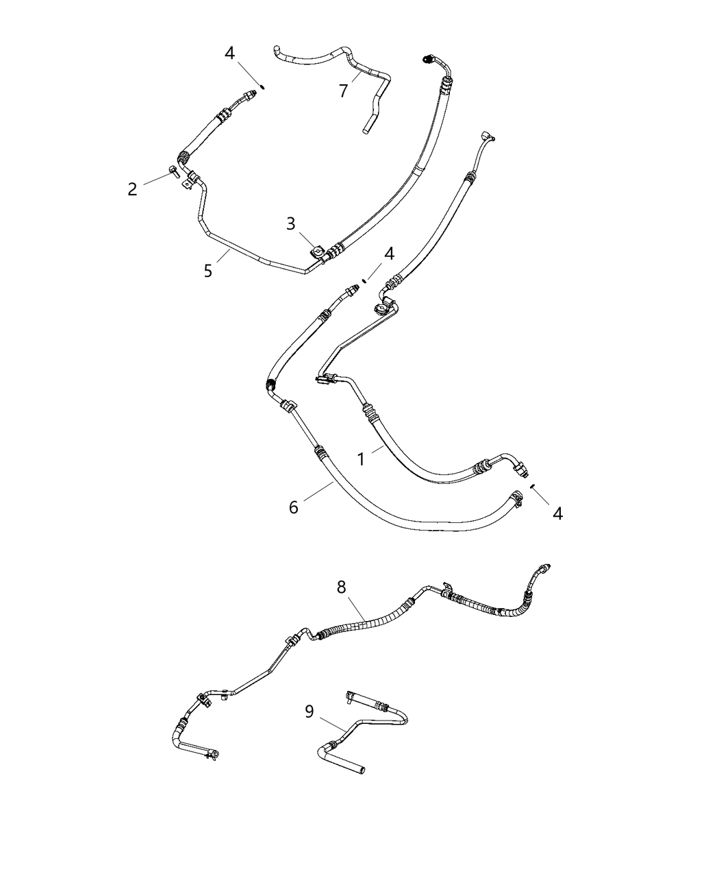 Hose Power Steering Return