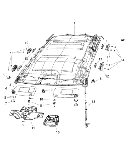 New 2014-2015 Fits Chrysler Grand Cherokee Handle-Grab - Part # 1TN62LU5AC