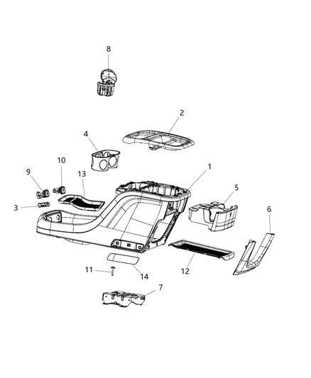 New 2018 Fits Chrysler Pacifica Console-Floor - Part # 5XF831D2AF