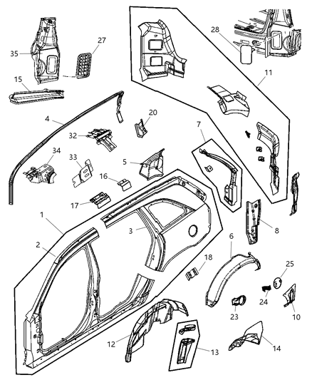 New 2004-2007 Fits Chrysler Pacifica Plug-Body Aperture Exhauster - Part # 4677631AA