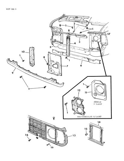 Support, Radiator Grille Panel - Upper (Painted)