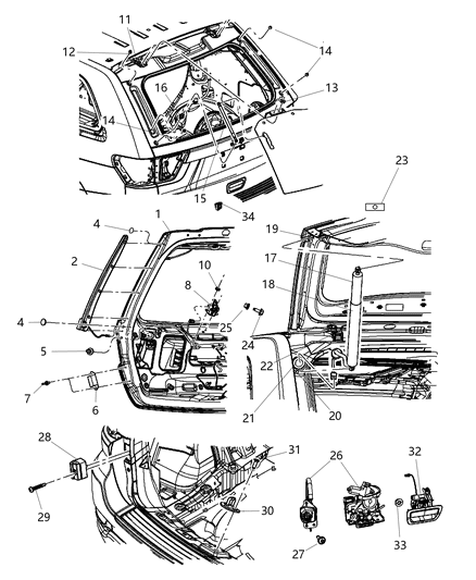 New 2013 Fits Chrysler Grand Cherokee Handle-Liftgate - Part # 1NC38JBAAE