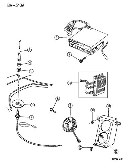 Base, W/Cable Antenna And Ground Wire