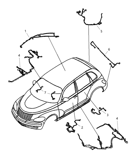 New 2004 Fits Chrysler PT Cruiser Wiring-Liftgate - Part # 4795356AB