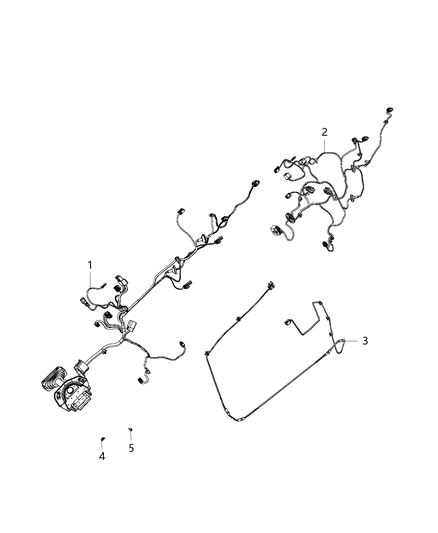 New 2013-2014 Fits Chrysler 1500 Wiring-Front Door - Part # 68187107AA