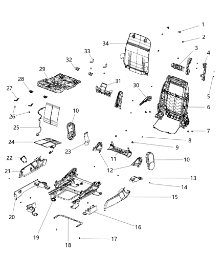 New 2014 Fits Chrysler Caliber, Compass, Patriot Handle-Recliner - Part # 1RW79DK2AA