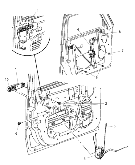 New 2006-2010 Fits Chrysler Commander Knob-Door Lock - Part # 55369163AC