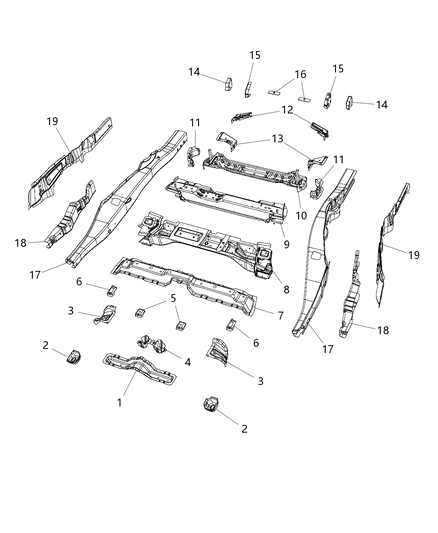 New 2014 Fits Chrysler Grand Cherokee Reinforce-Rear Rail - Part # 68160827AA