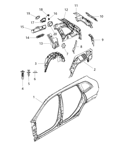 New 2015-2017 Fits Chrysler Grand Cherokee Insert-Roof Rail - Part # 68104498AC