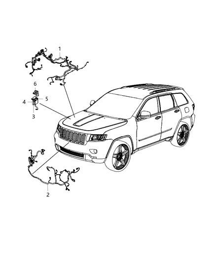 New 2012 Fits Chrysler Grand Cherokee Wiring-Front End Module - Part # 68087967AC