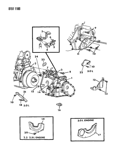 Strut, Trans. To Cyl. Block, Rear, W/3.0 Liter Eng.