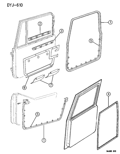 New 1987-1995 Fits Chrysler Wrangler Seal-Door Opening - Part # 55009829