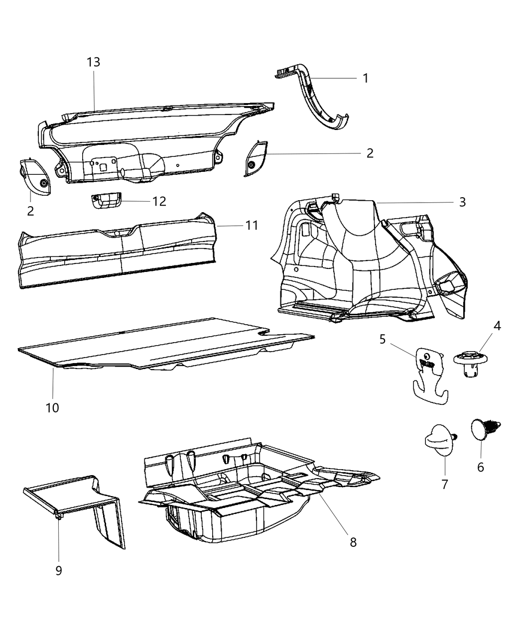 Cover Decklid Interior Trim