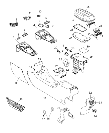 New 2014-2016 Fits Chrysler Grand Cherokee Net-Storage - Part # 5RS14LU5AA