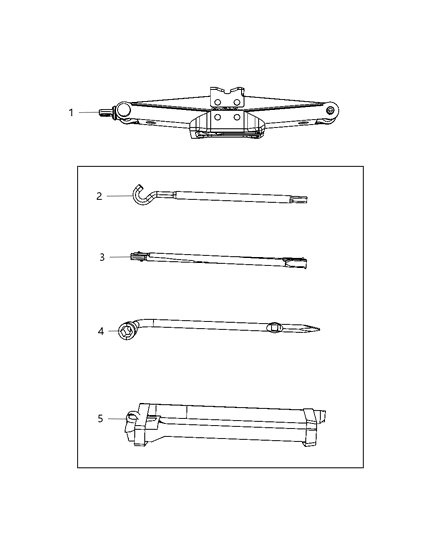 New 2005-2010 Fits Chrysler Grand Cherokee Bag-Jack Tool Storage - Part # 52124169AA