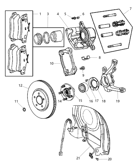 New 2001-2010 Fits Chrysler Neon Pin Kit-Disc Brake - Part # 5017845AB