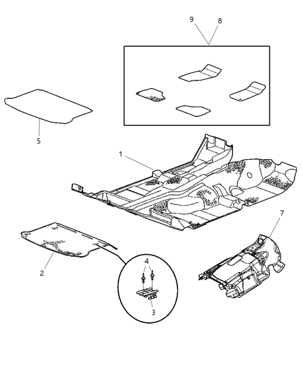 New 2006 Fits Chrysler Liberty Mat-Floor - Part # 1EL931DHAA