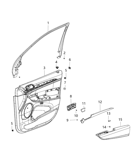New 2018-2019 Fits Chrysler Grand Cherokee Applique-Front Door - Part # 68349449AA