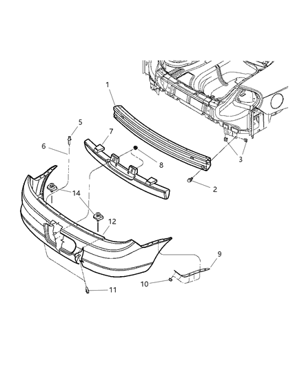 New 2003-2005 Fits Chrysler Neon Absorber-Rear Energy - Part # 5303571AB