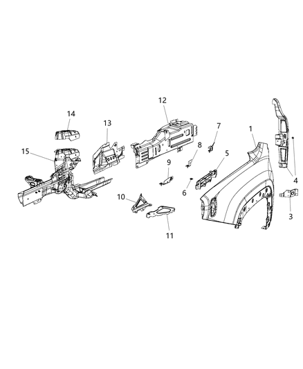 New 2019 Fits Chrysler Renegade Rail-Frame Front - Part # 68439583AA