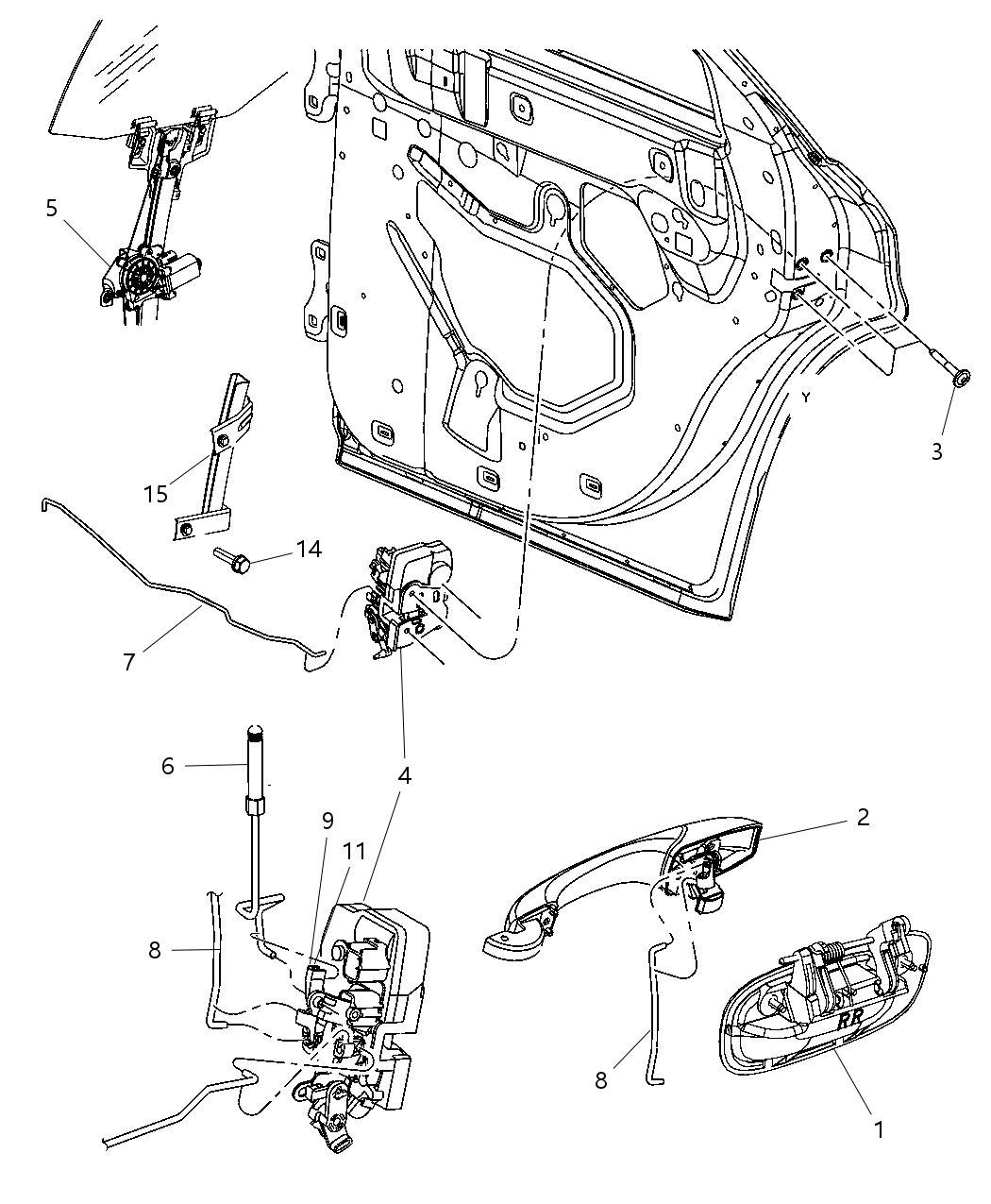 Knob And Link Door Latch