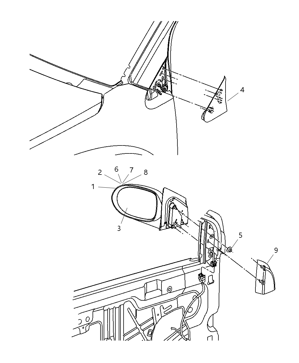 Mirror Outside Rearview Fixed Manual