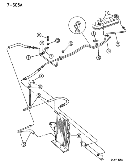 New 1993-1997 Fits Chrysler Grand Cherokee Elbow-Oil Cooler Line - Part # 52027684