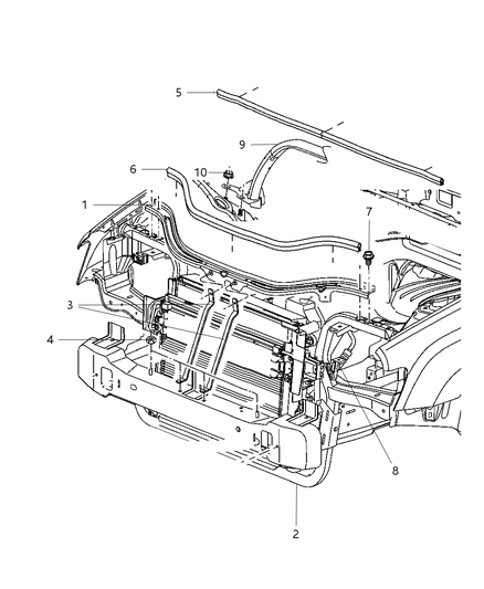 New 2006-2010 Fits Chrysler Commander Crossmember-Radiator - Part # 55396487AD