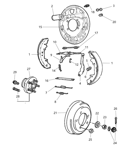 Backing Plate Rear Drum Brake