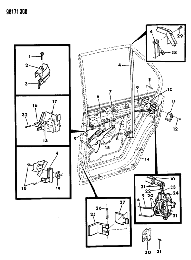 Latch, Rear Door Outside, Right