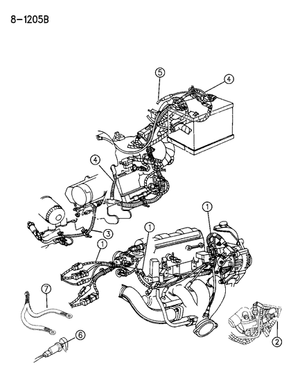 Wiring, Battery, 3.3 Eng., 1993