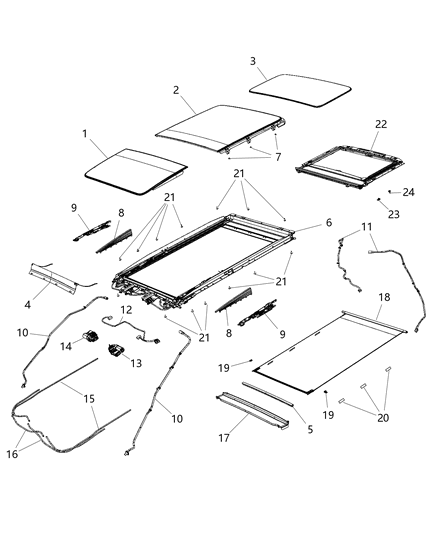 New 2018 Fits Chrysler Pacifica Sunshade-Rear Window - Part # 5SD25PD2AF