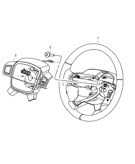 New 2008-2010 Fits Chrysler Grand Cherokee Bezel-Steering Wheel - Part # 1KQ39XZAAA