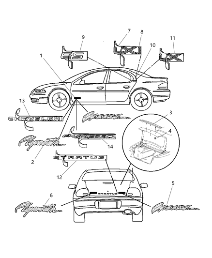 Nameplate Decklid Stratus