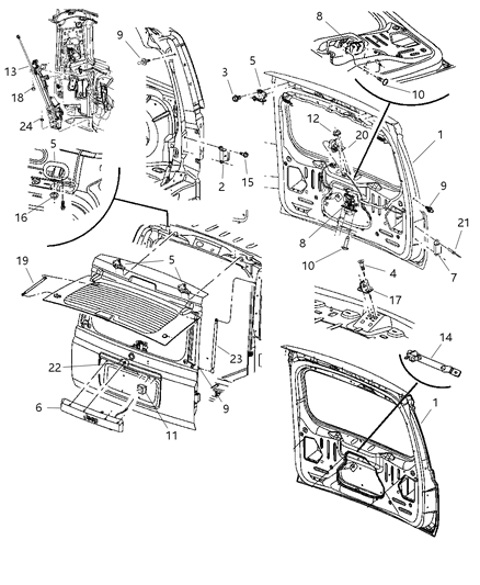 New 2007-2010 Fits Chrysler Commander Bracket-Liftgate - Part # 55369206AB