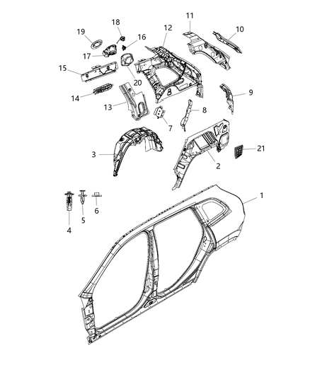 New 2015-2016 Fits Chrysler Grand Cherokee Panel-Quarter Inner - Part # 68148767AI