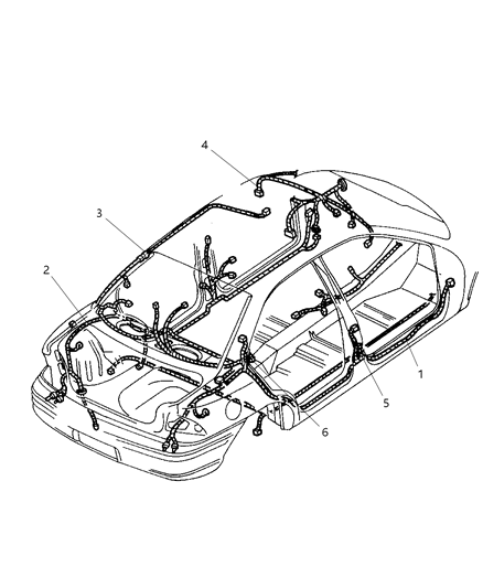 New 2002 Fits Chrysler Neon Wiring-Front Door - Part # 4794881AA