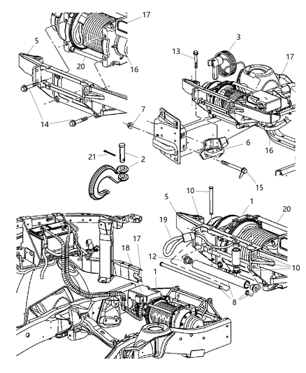 New 2010-2013 Fits Chrysler 2500, Ram 2500 Control U-Winch - Part # 68066670AA