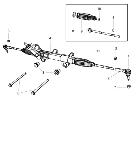 New 2009-2013 Fits Chrysler 3500, 4500, 5500 Bellow-Tie Rod - Part # 68033676AA