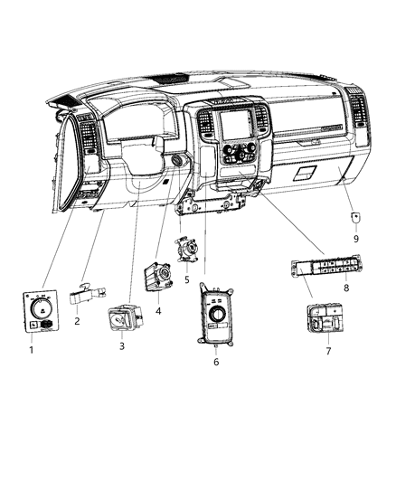 New 2013-2014 Fits Chrysler 3500, 4500, 5500 Switch-Instrument Panel - Part # 56054533AA