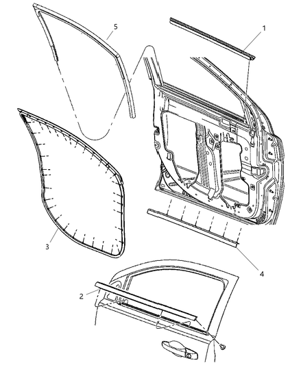 Weatherstrip Front Door Belt Inner