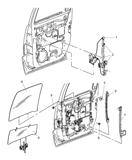 Channel Rear Door Glass Lower