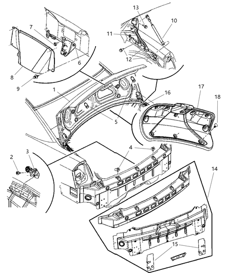 New 2005 Fits Chrysler 300 Cover-Deck Lid Latch - Part # 5065765AB