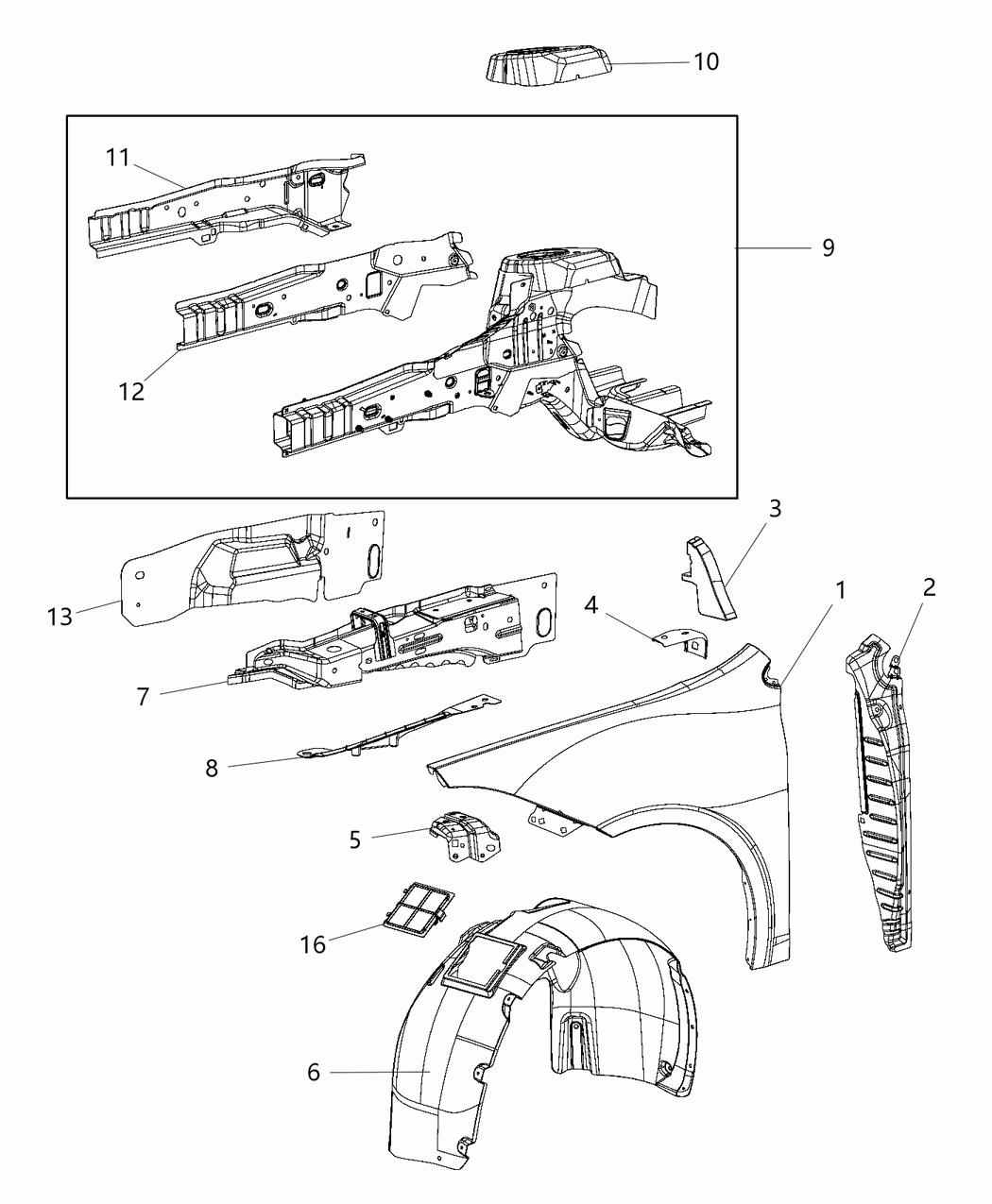 Silencer Fender To Hinge Pillar