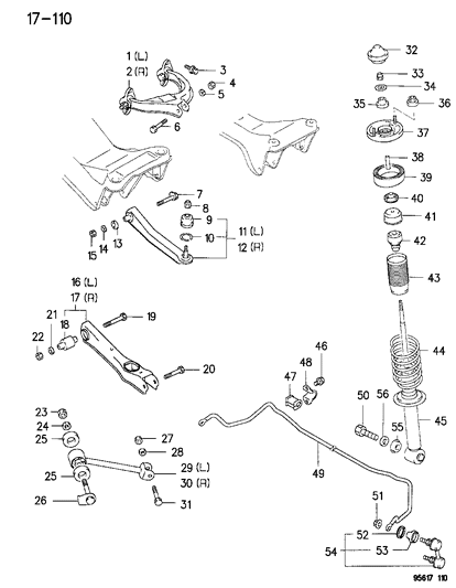 New 1995-1996 Fits Chrysler Sebring Suspension Control Arm - Part # MB864727